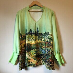 Vincent Van Gogh Fields Dolman Sleeve Top